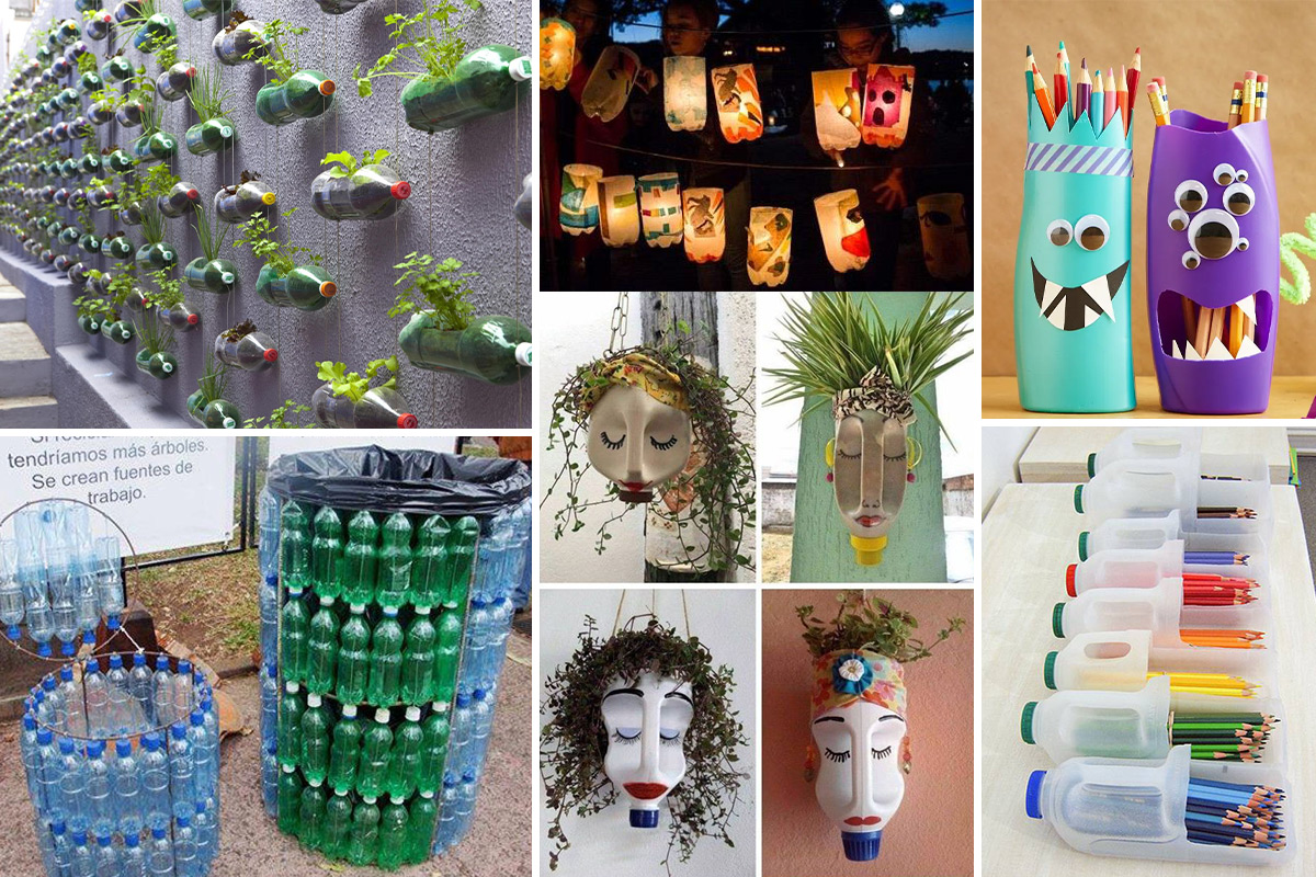 Idee per il riciclo creativo di bottiglie di plastica e flaconi dei detersivi